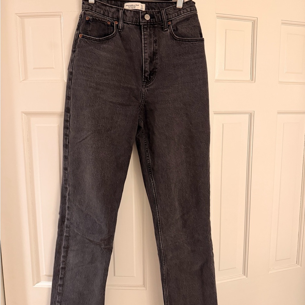 Abercrombie & Fitch High Rise Dark Black Jeans